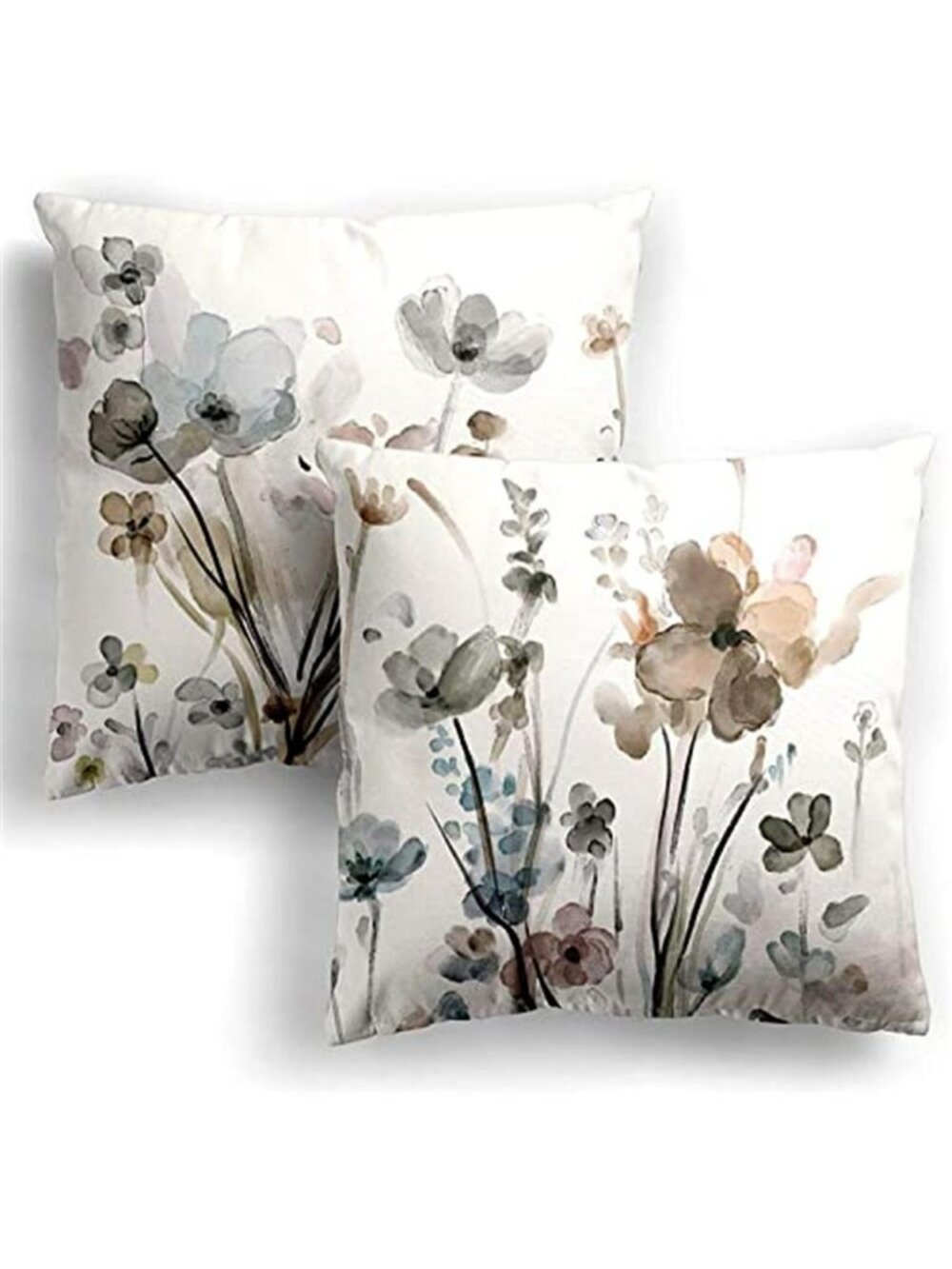 Flower Throw Pillow Covers 18x18 Set of 2, Flowers Pillow Cushion Cases,